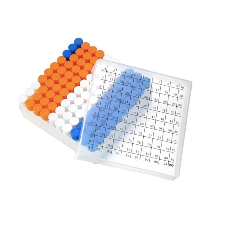 Lab Plastic 81 Well Cryovial Tube Box Storage Box With Lid