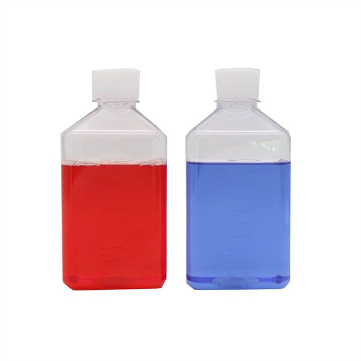 Laboratory Chemical Storage Bottle Clear Graduated Square Reagent Bottle Plastic Culture Media Bottle - Image 3