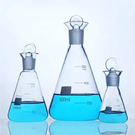 Laboratory Iodine Water Conical Flasks School Stoppered...