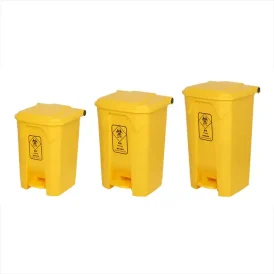 Medical Waste Pedal Trash Plastic Trash Can With Pedal 15L 30L 50L Foot Pedal Trash Can