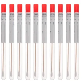 Transport Medium Disposable Sterile Plastic Wooden Stick Medical Female Swab With Tube