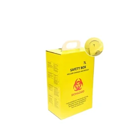 5L Corrugated Paper Sharp Container Disposable Biohazard Collection Medical Waste Safety Boxes For Used Syringe